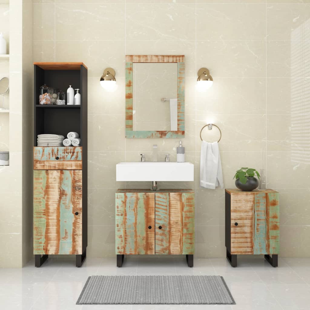 vidaXL 4 Piece Bathroom Furniture Set Solid Wood Reclaimed