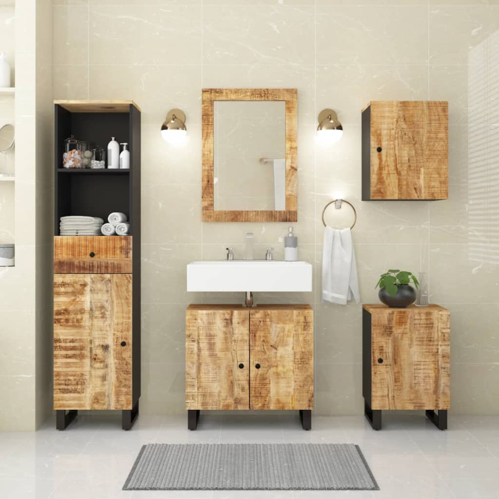 vidaXL 5 Piece Bathroom Furniture Set Solid Wood Mango