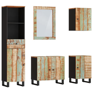 vidaXL 5 Piece Bathroom Furniture Set Solid Wood Reclaimed