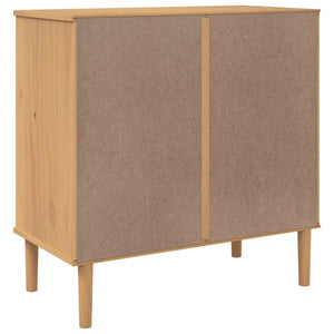 vidaXL Sideboard SENJA Rattan Look Brown 80x40x80 cm Solid Wood Pine