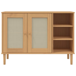 vidaXL Sideboard SENJA Rattan Look Brown 112x40x80cm Solid Wood Pine