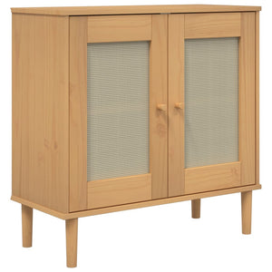 vidaXL Sideboard SENJA Rattan Look Brown 80x35x80 cm Solid Wood Pine