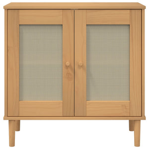 vidaXL Sideboard SENJA Rattan Look Brown 80x35x80 cm Solid Wood Pine