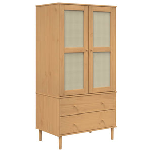 vidaXL Wardrobe SENJA Rattan Look Brown 90x55x175 cm Solid Wood Pine