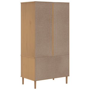 vidaXL Wardrobe SENJA Rattan Look Brown 90x55x175 cm Solid Wood Pine