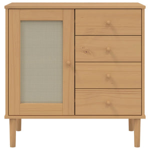 vidaXL Sideboard SENJA Rattan Look Brown 80x40x80 cm Solid Wood Pine