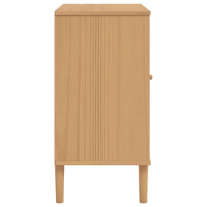 vidaXL Sideboard SENJA Rattan Look Brown 80x40x80 cm Solid Wood Pine