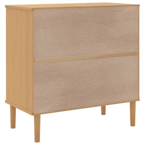 vidaXL Sideboard SENJA Rattan Look Brown 80x40x80 cm Solid Wood Pine