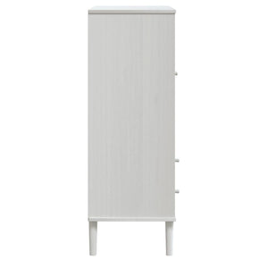 vidaXL Highboard SENJA Rattan Look White 90x40x112cm Solid Wood Pine