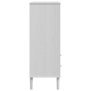 vidaXL Highboard SENJA Rattan Look White 90x40x112 cm Solid Wood Pine