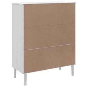 vidaXL Highboard SENJA Rattan Look White 90x40x112 cm Solid Wood Pine