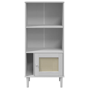 vidaXL Bookcase SENJA Rattan Look White 60x35x130 cm Solid Wood Pine