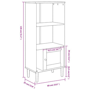 vidaXL Bookcase SENJA Rattan Look White 60x35x130 cm Solid Wood Pine