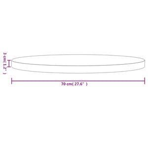 vidaXL Table Top Round Ø70x3 cm Solid Wood Pine