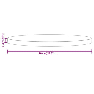 vidaXL Table Top Round White Ø70x3 cm Solid Wood Pine