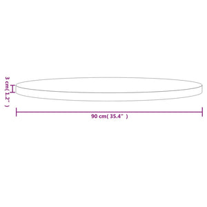 vidaXL Table Top Round Ø90x3 cm Solid Wood Pine