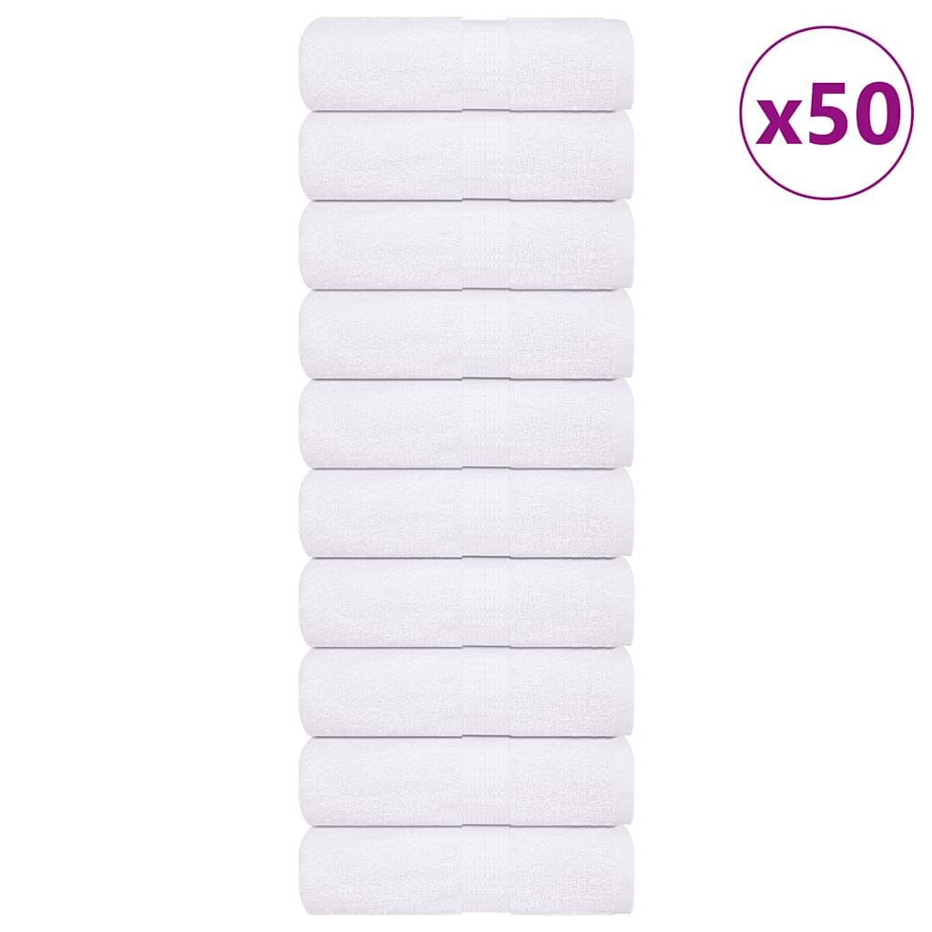 vidaXL Washcloths 50 pcs White 15x21 cm 360 gsm 100% Cotton