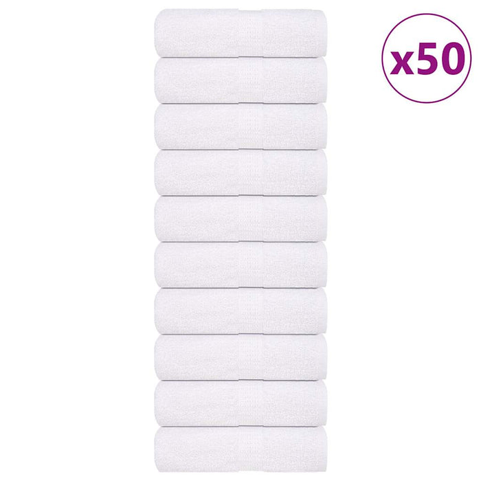 vidaXL Soap Towels 50 pcs White 30x30 cm 360 gsm 100% Cotton