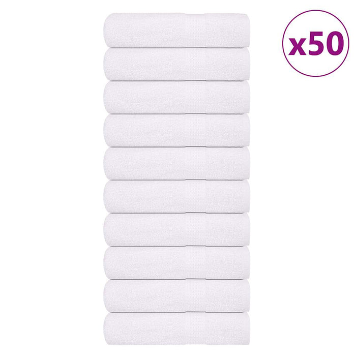 vidaXL Hand Towels 50 pcs White 50x100 cm 360 gsm 100% Cotton