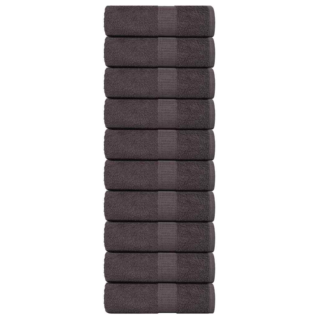 vidaXL Washcloths 10 pcs Anthracite 15x21 cm 360 gsm 100% Cotton