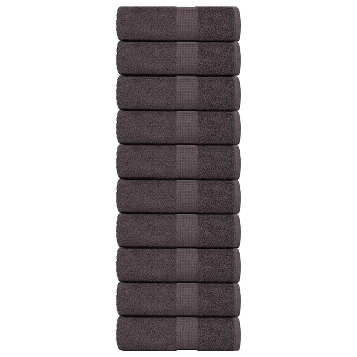 vidaXL Washcloths 10 pcs Anthracite 15x21 cm 360 gsm 100% Cotton