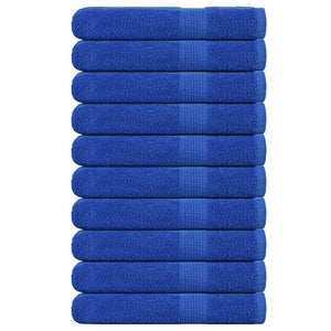 vidaXL Towels 10 pcs Blue 100x200 cm 360 gsm 100% Cotton