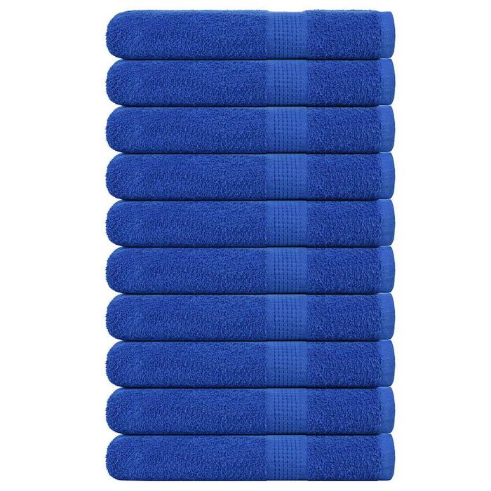 vidaXL Towels 10 pcs Blue 100x200 cm 360 gsm 100% Cotton