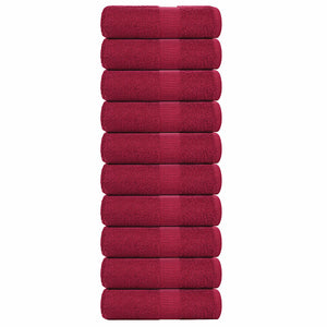 vidaXL Soap Towels 10 pcs Bordeaux 30x30 cm 360 gsm 100% Cotton