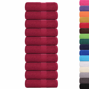 vidaXL Soap Towels 10 pcs Bordeaux 30x30 cm 360 gsm 100% Cotton