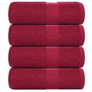 vidaXL Guest Towels 4 pcs Bordeaux 30x50 cm 360 gsm 100% Cotton