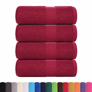 vidaXL Guest Towels 4 pcs Bordeaux 30x50 cm 360 gsm 100% Cotton