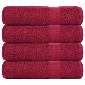 vidaXL Hand Towels 4 pcs Bordeaux 50x100 cm 360 gsm 100% Cotton