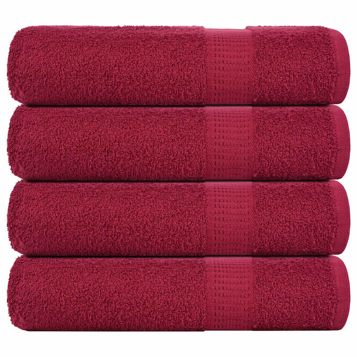 vidaXL Hand Towels 4 pcs Bordeaux 50x100 cm 360 gsm 100% Cotton