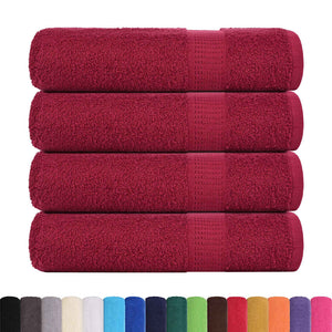 vidaXL Hand Towels 4 pcs Bordeaux 50x100 cm 360 gsm 100% Cotton