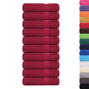 vidaXL Hand Towels 10 pcs Bordeaux 50x100 cm 360 gsm 100% Cotton