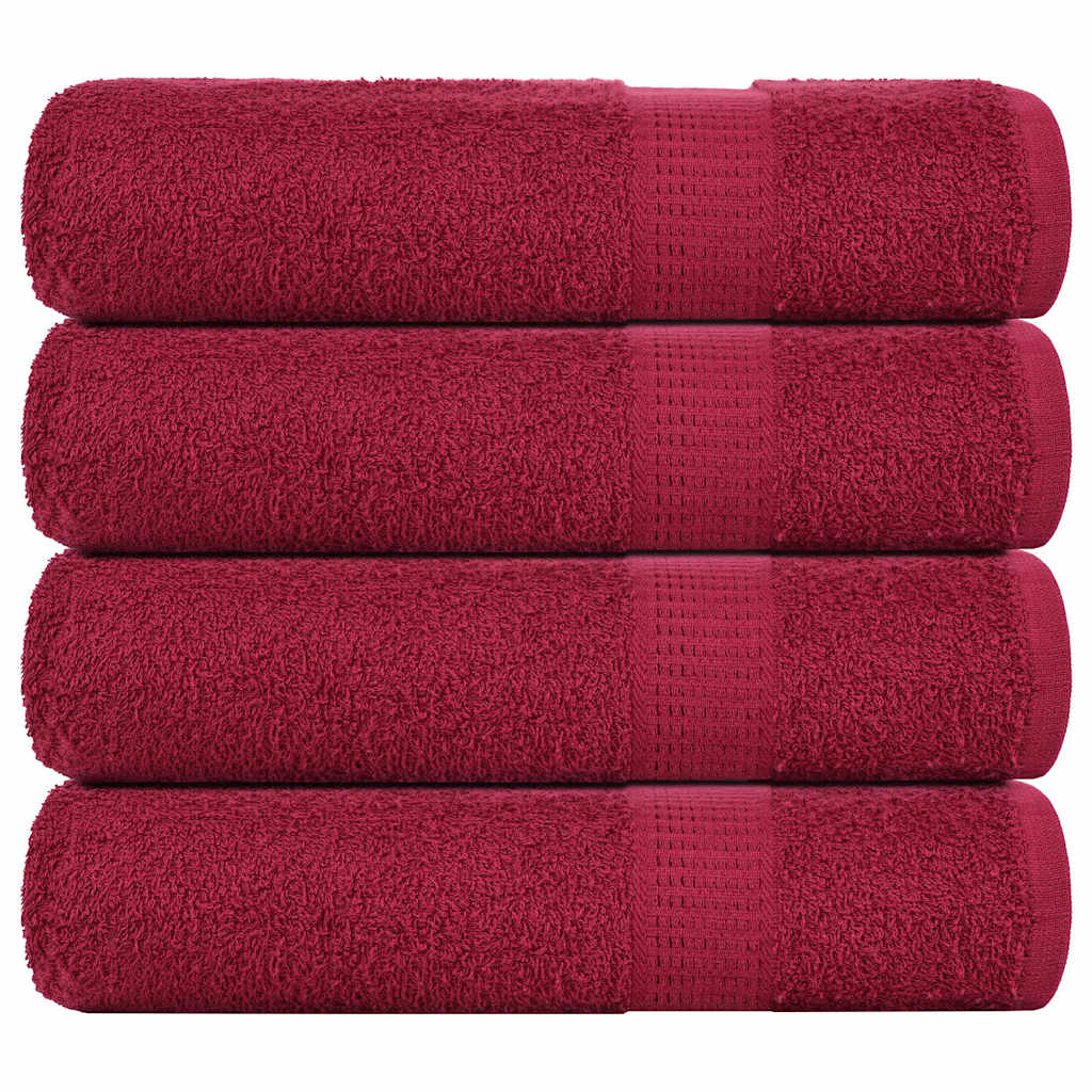 vidaXL Shower Towels 4 pcs Bordeaux 70x140 cm 360 gsm 100% Cotton