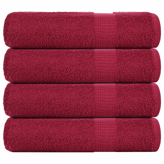 vidaXL Shower Towels 4 pcs Bordeaux 70x140 cm 360 gsm 100% Cotton