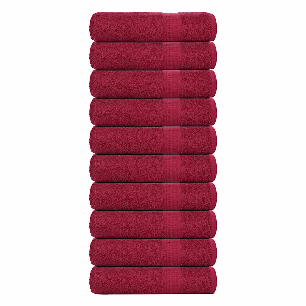 vidaXL Shower Towels 10 pcs Bordeaux 70x140 cm 360 gsm 100% Cotton