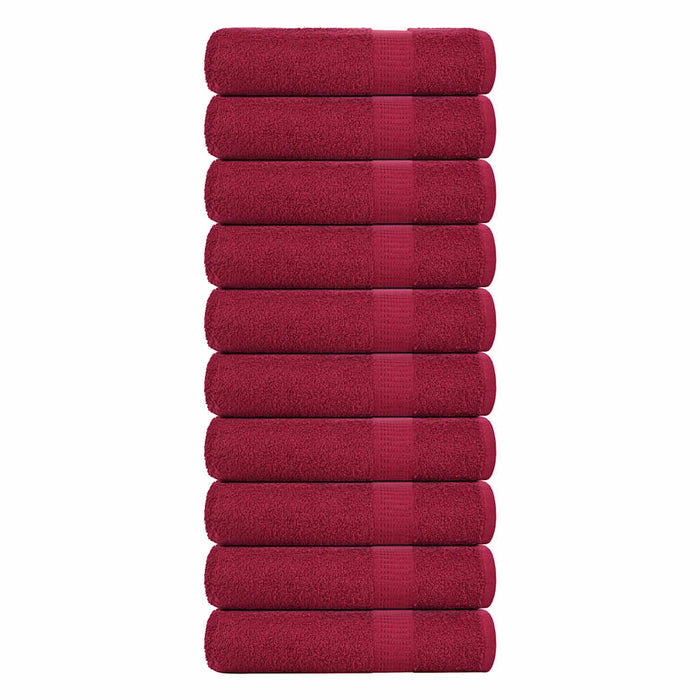 vidaXL Shower Towels 10 pcs Bordeaux 70x140 cm 360 gsm 100% Cotton