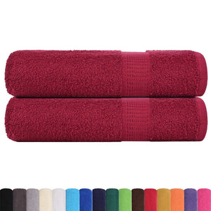 vidaXL Bath Towels 2 pcs Bordeaux 100x150 cm 360 gsm 100% Cotton