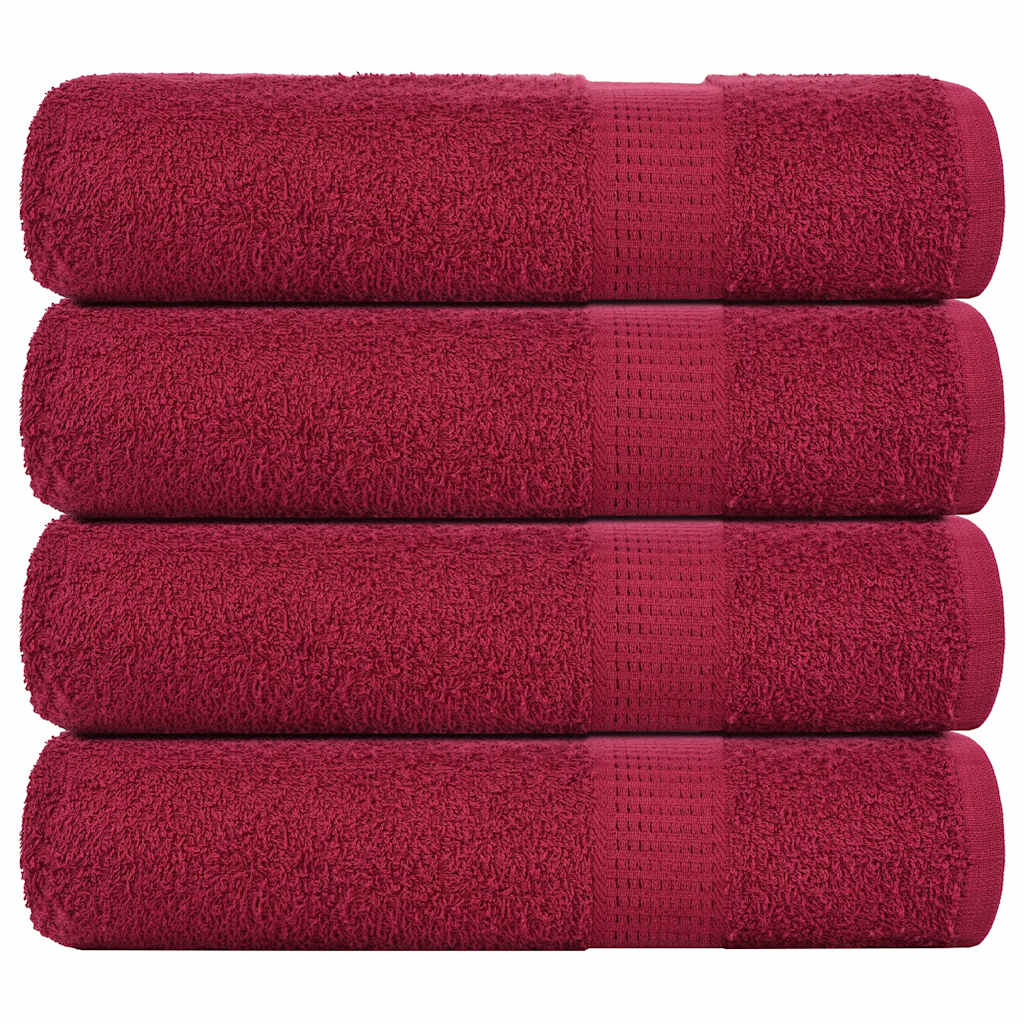 vidaXL Bath Towels 4 pcs Bordeaux 100x150 cm 360 gsm 100% Cotton