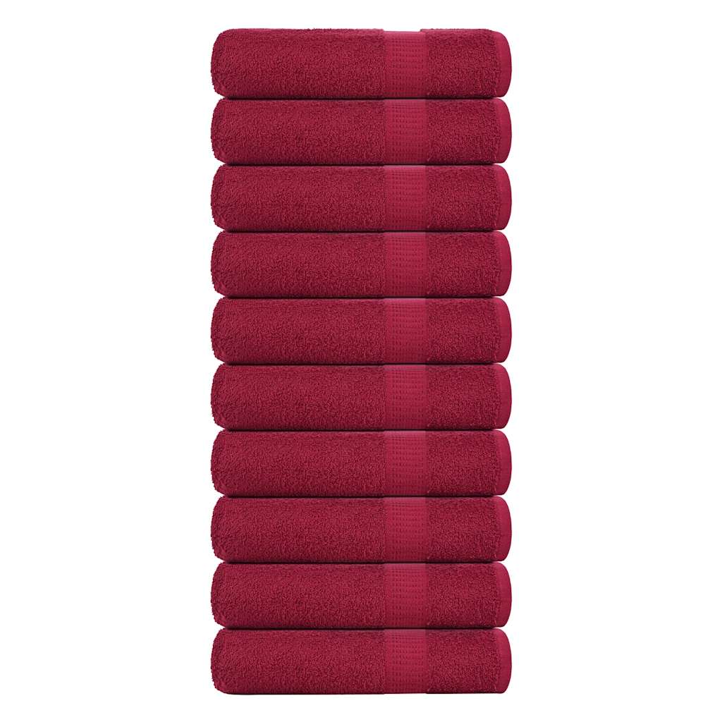 vidaXL Bath Towels 10 pcs Bordeaux 100x150 cm 360 gsm 100% Cotton