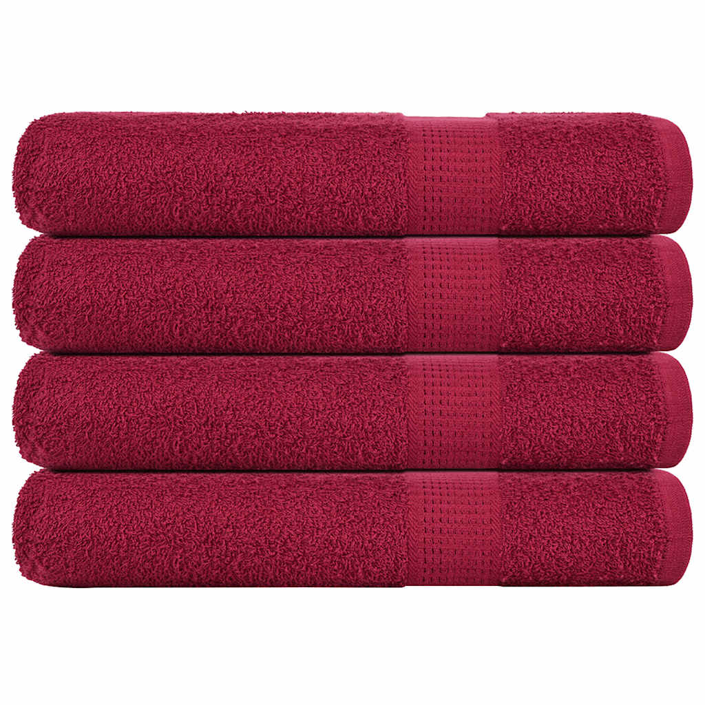 vidaXL Sauna Towels 4 pcs Bordeaux 80x200 cm 360 gsm 100% Cotton