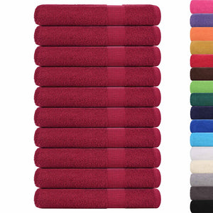 vidaXL Sauna Towels 10 pcs Bordeaux 80x200 cm 360 gsm 100% Cotton