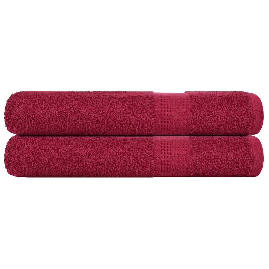 vidaXL Towels 2 pcs Bordeaux 100x200 cm 360 gsm 100% Cotton