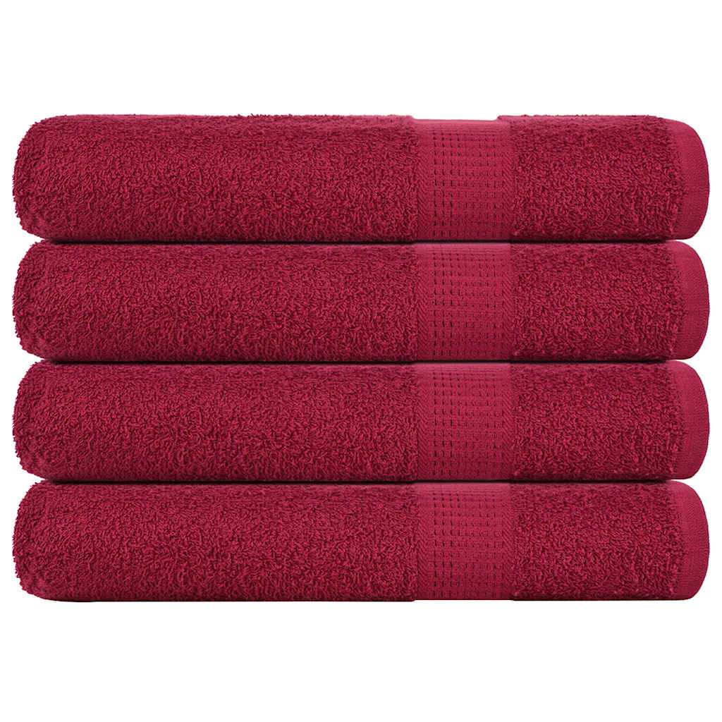 vidaXL Towels 4 pcs Bordeaux 100x200 cm 360 gsm 100% Cotton