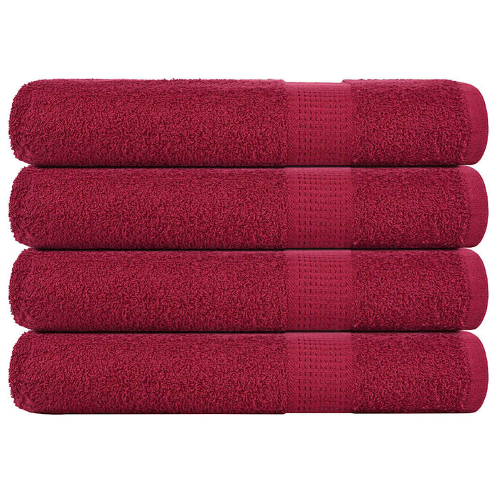 vidaXL Towels 4 pcs Bordeaux 100x200 cm 360 gsm 100% Cotton