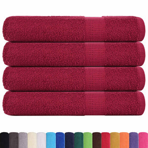 vidaXL Towels 4 pcs Bordeaux 100x200 cm 360 gsm 100% Cotton