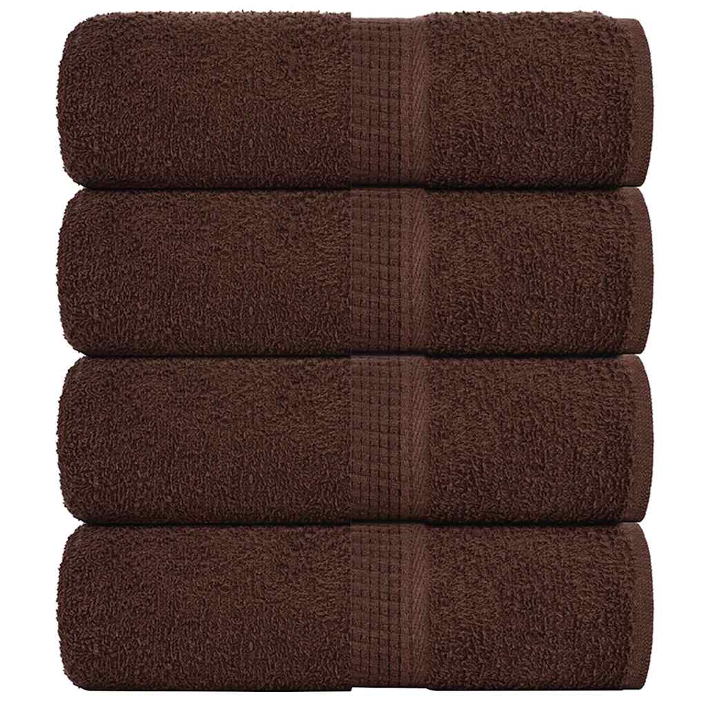 vidaXL Soap Towels 4 pcs Brown 30x30 cm 360 gsm 100% Cotton