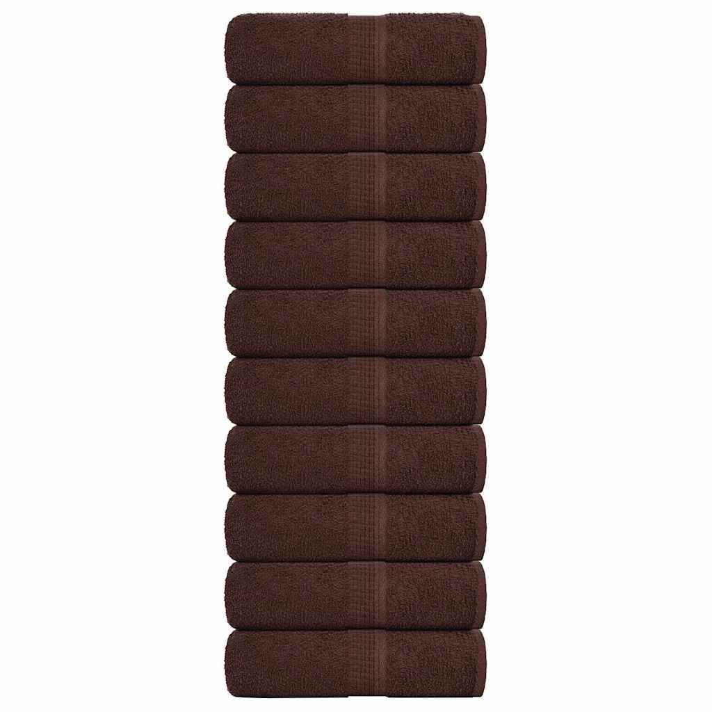 vidaXL Soap Towels 10 pcs Brown 30x30 cm 360 gsm 100% Cotton